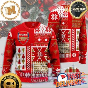 Arsenal Ugly Sweater For Fans For Holiday 2023 Xmas Gifts