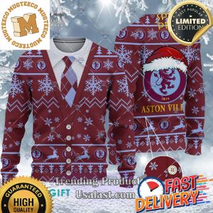 Aston Villa F.C Cardigan Ugly Sweater 2023 For Holiday 2023 Xmas Gifts