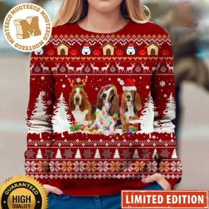 Basset Hound Dog Xmas Holiday Gift For Dog Lovers Ugly Christmas Sweater