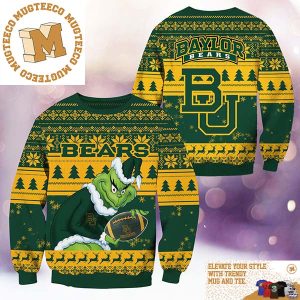 Baylor Bears NCAA Grinch Funny Xmas 2023 Gift For Holiday Ugly Christmas Sweater
