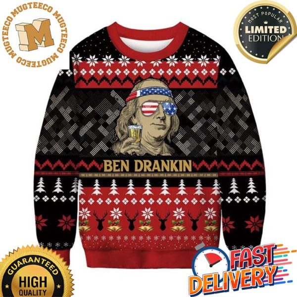 Ben Drankin Ugly Christmas Sweater For Holiday 2023 Xmas Gifts