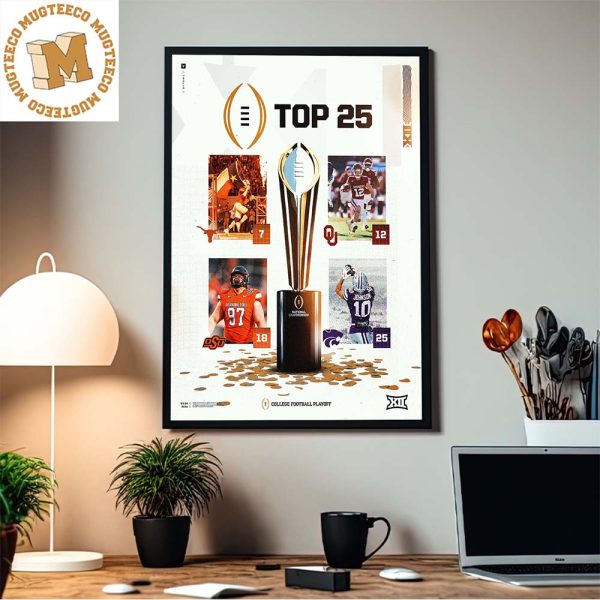 Big 12 Conference Top 25 College Football Playoff 2023 Home Decor Poster Canvas