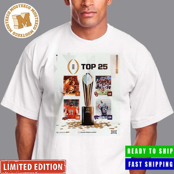 Big 12 Conference Top 25 College Football Playoff Poster Classic T-Shirt