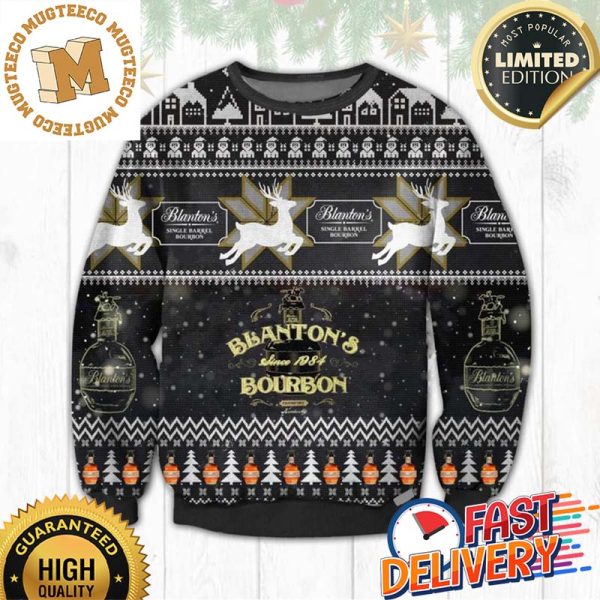 Blanton’s Bourbon Christmas Ugly Sweater For Holiday 2023 Xmas Gifts