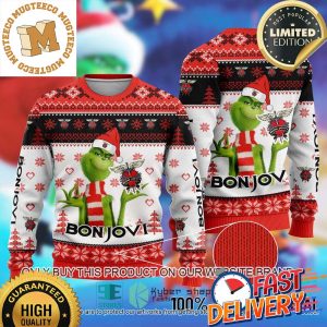 Bon Jovi The Grinch Xmas 2023 Gift Ugly Christmas Sweater
