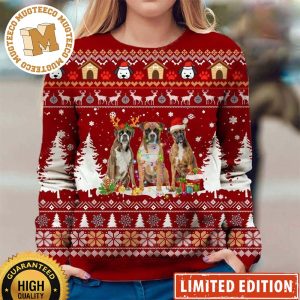 Boxer Dog Xmas Holiday Gift For Dog Lovers Ugly Christmas Sweater