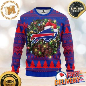 Buffalo Bills Christmas Wreath 2023 Holiday Gift Ugly Christmas Sweater