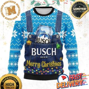 Busch Beer Merry Christmas Ugly Sweater For Holiday 2023 Xmas Gifts