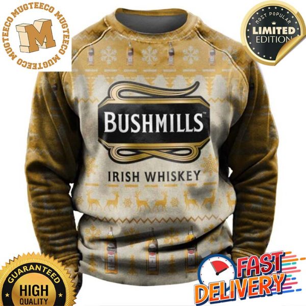 Buschmills Irish Whiskey Ugly Christmas Sweater For Holiday 2023 Xmas Gifts