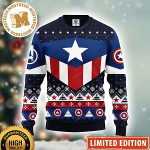 Captain America Suit Knitted Ugly Christmas Sweater