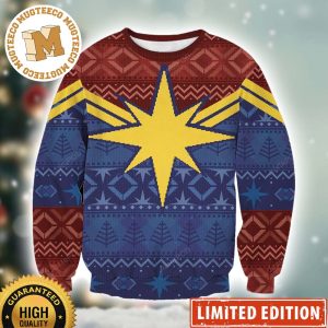 Captain Marvel Suit Knitted Ugly Christmas Sweater