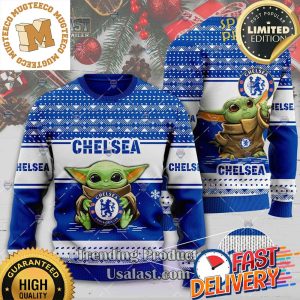 Chelsea Baby Yoda Ugly Christmas Sweater For Holiday 2023 Xmas Gifts