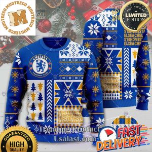 Chelsea Ugly Sweater For Fans For Holiday 2023 Xmas Gifts