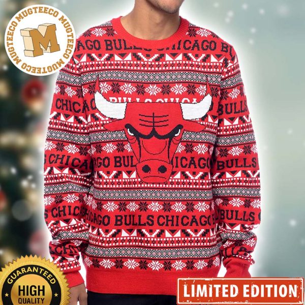 Chicago Bulls Big Logo NBA Ugly Christmas Sweater