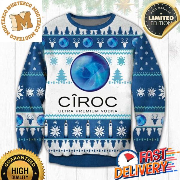 Ciroc Ultra Premium Vodka Ugly Christmas Sweater For Holiday 2023 Xmas Gifts