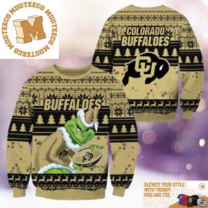 Colorado Buffaloes NCAA Grinch Funny Xmas 2023 Gift For Holiday Ugly Christmas Sweater