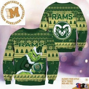 Colorado State Rams NCAA Grinch Funny Xmas 2023 Gift For Holiday Ugly Christmas Sweater