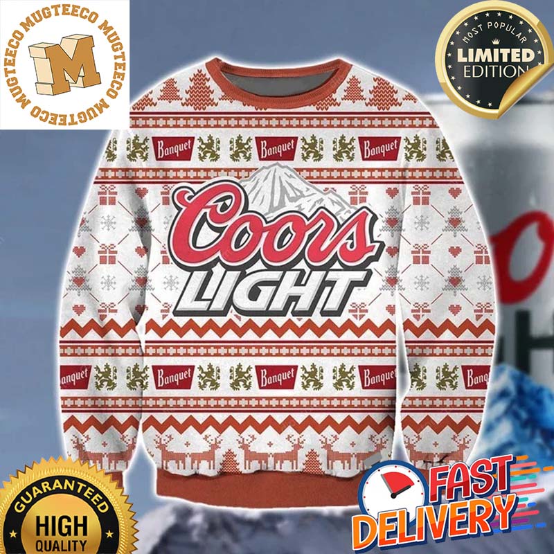Coors Light Banquet Ugly Christmas Sweater For Holiday 2023 Xmas Gifts -  Mugteeco