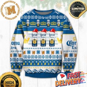 Corona Extra Santa Hat 3D Ugly Christmas Sweater For Holiday 2023 Xmas Gifts