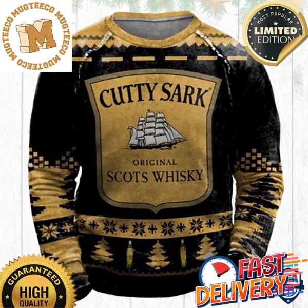 Cutty Sark Whisky Ugly Christmas Sweater For Holiday 2023 Xmas Gifts