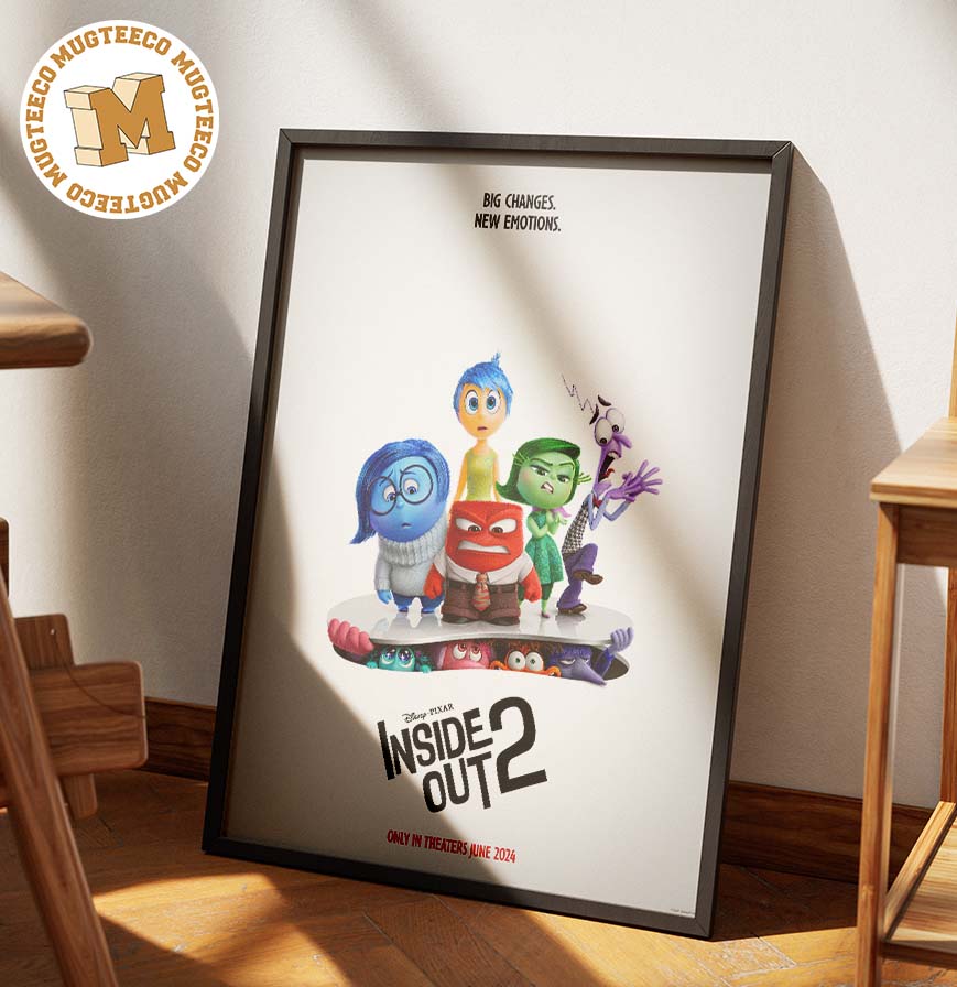 Disney Pixar Inside Out 2 Big Changes New Emotions In Theaters June 2024 Home Decor Poster Canvas