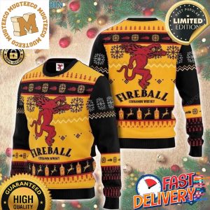 Fireball Cinnamon Whisky Ugly Sweater Christmas Sweatshirt For Holiday 2023 Xmas Gifts