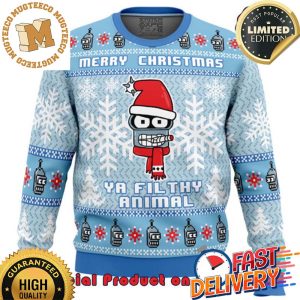 Futurama Ya Filthy Animal Ugly Christmas Sweater For Holiday 2023 Xmas Gifts