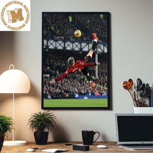Garnacho Manchester United Vs Everton Match Overhead Kick Goal Home Decor Poster Canvas