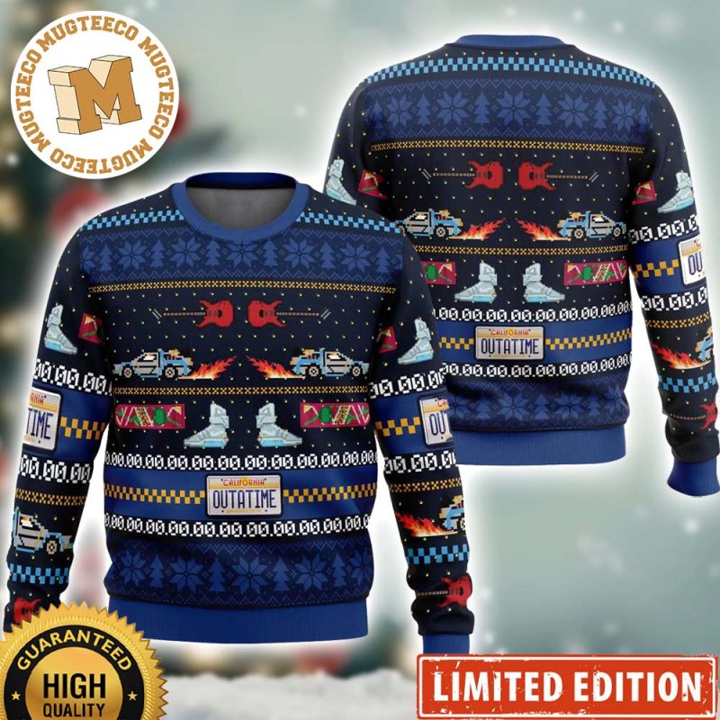 Get Back in Time For Christmas Back to the Future Ugly Christmas Sweater For Fans Mugteeco