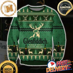 Glenfiddich Single Malt Scotch Whisky Ugly Sweater For Holiday 2023 Xmas Gifts