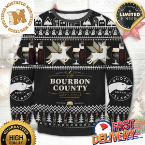 Goose Island Bourbon County Ugly Christmas Sweater For Holiday 2023 Xmas Gifts