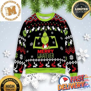 Grinch Merry Whatever Xmas 2023 Holiday Gift Ugly Christmas Sweater