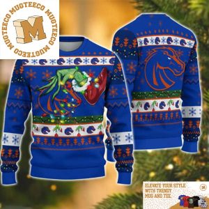 Grinch Stole Boise State Broncos NCAA Funny Xmas 2023 Gift For Holiday Ugly Christmas Sweater