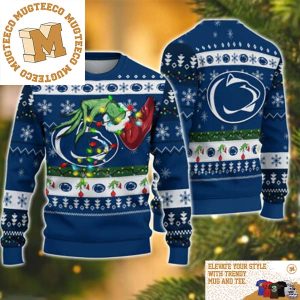 Grinch Stole Penn State Nittany Lions NCAA Funny Xmas 2023 Gift For Holiday Ugly Christmas Sweater