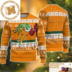 Grinch Stole Tennessee Volunteers NCAA Funny Xmas 2023 Gift For Holiday Ugly Christmas Sweater