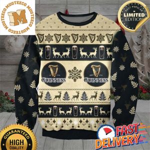 Guinness Beer Ugly Knitted Sweater For Holiday 2023 Xmas Gifts