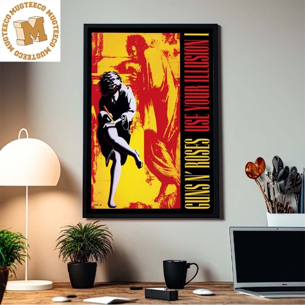 Guns N Roses Use Your Illusion I Anniversary Special 1991 2023 Yellow And Red Home Decor Poster Canvas