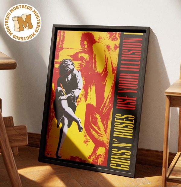 Guns N Roses Use Your Illusion I Anniversary Special 1991 2023 Yellow And Red Home Decor Poster Canvas