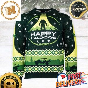 Happy Halo Days UNSC Ugly Christmas Sweater For Holiday 2023 Xmas Gifts
