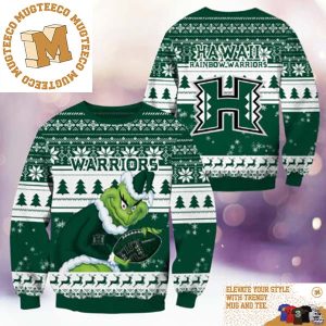 Hawaii Rainbow Warriors NCAA Grinch Funny Xmas 2023 Gift For Holiday Ugly Christmas Sweater