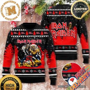 Iron Maiden Eddie the Head Santa And The Devil Ugly Christmas Sweater