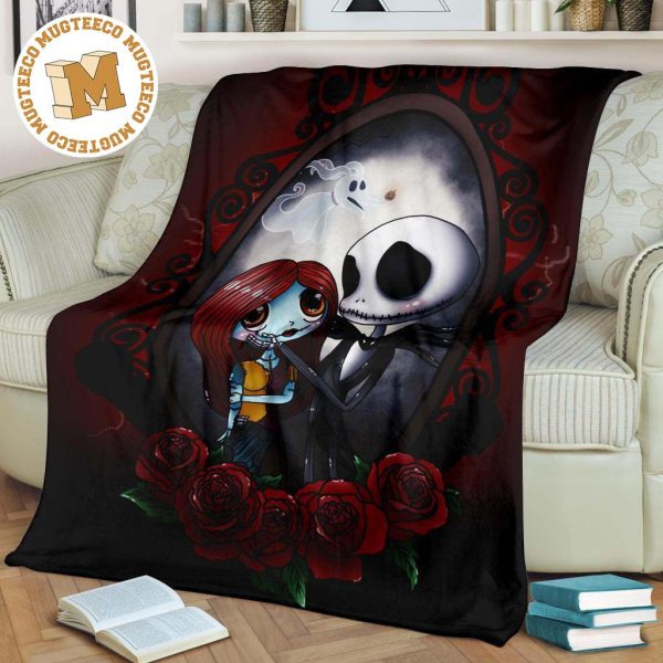 Jack And Sally Fleece Blanket Couple In Love Gift Idea