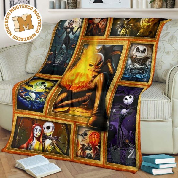 Jack Skellington Hold Fire Fleece Blanket Gift Idea For Fan