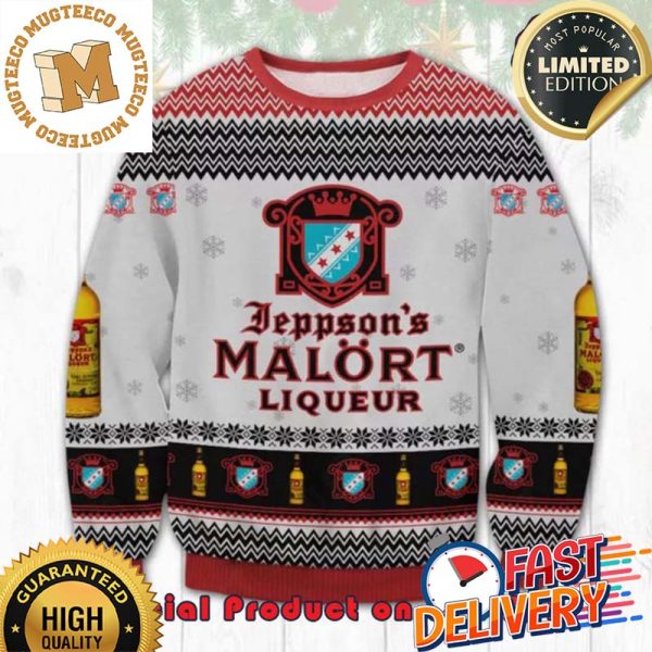 Jeepson’s Malort Liqueur Ugly Christmas Sweater For Holiday 2023 Xmas Gifts