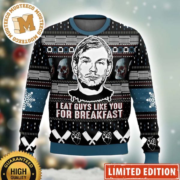 Jeffrey Dahmer Funny Serial Killer I Eat Guys Like You For Breakfast Ugly Christmas Sweater