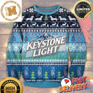 Keystone Light All Over Print Ugly Christmas Sweater For Holiday 2023 Xmas Gifts