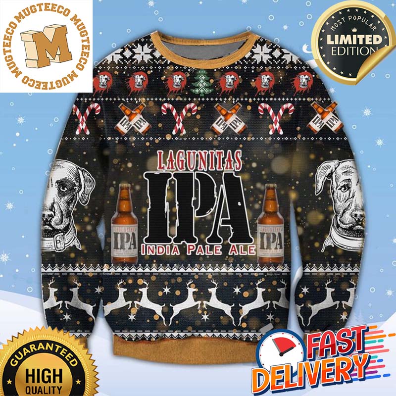 Lagunitas India Pale Ale Ugly Christmas Sweater For Holiday 2023 Xmas Gifts