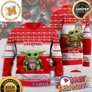 Liverpool Baby Yoda Ugly Christmas Sweater For Holiday 2023 Xmas Gifts