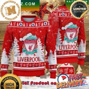 Liverpool FC Est 1892 Santa Hat Ugly Christmas Sweater For Holiday 2023 Xmas Gifts