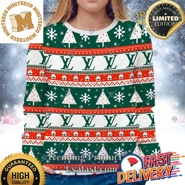 Louis Vuitton Christmas Tree Ugly Sweater For Holiday 2023 Xmas Gifts